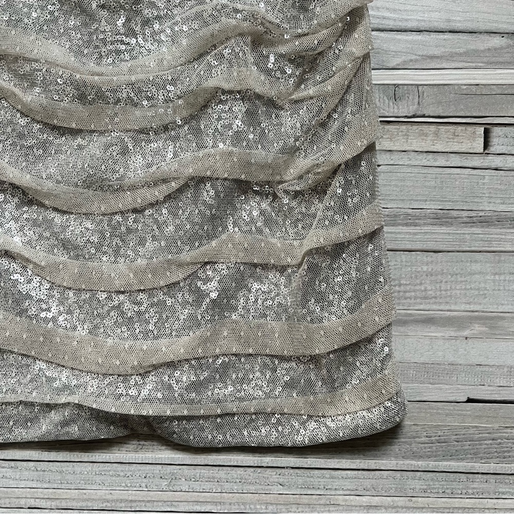 Express Silver Sequin Mesh Mini Dress – Size 6 - Picture 15 of 16